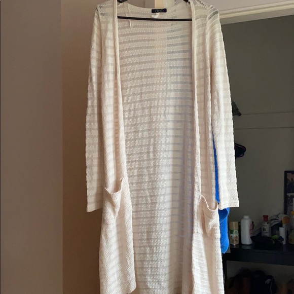 Cream white long cardigan - Picture 2 of 4